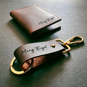 For Him Set C - Stylish Keychain + L-Fold Card Wallet