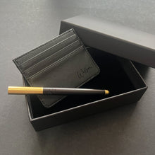 Load image into Gallery viewer, PU Daily Essential Set - Compact Card Wallet &amp; Wooden Pen