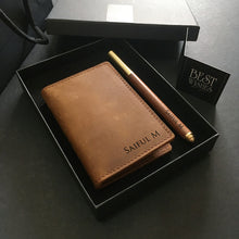 Load image into Gallery viewer, EDC Set B - L-Fold Card Wallet + Wooden Pen