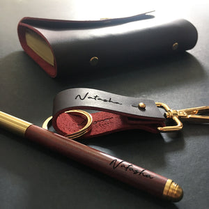 Premium Vintage Set - Journal + Keychain Set + Wooden Pen