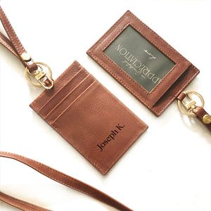 Multi Slot ID Card Holder with Lanyard Set + Wooden Pen