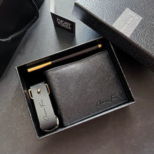Load image into Gallery viewer, For Him Premium Set - Men&#39;s Multi Slot Bi-Fold Wallet +Stylish Keychain + Wooden Pen